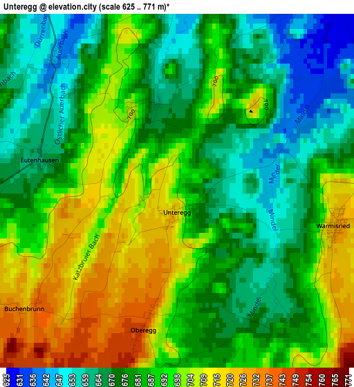 Unteregg elevation map