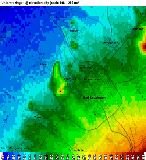 Unterkrozingen elevation map