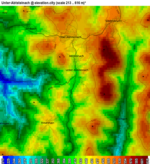 Unter-Abtsteinach elevation map