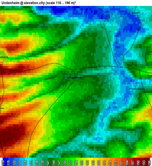Undenheim elevation map