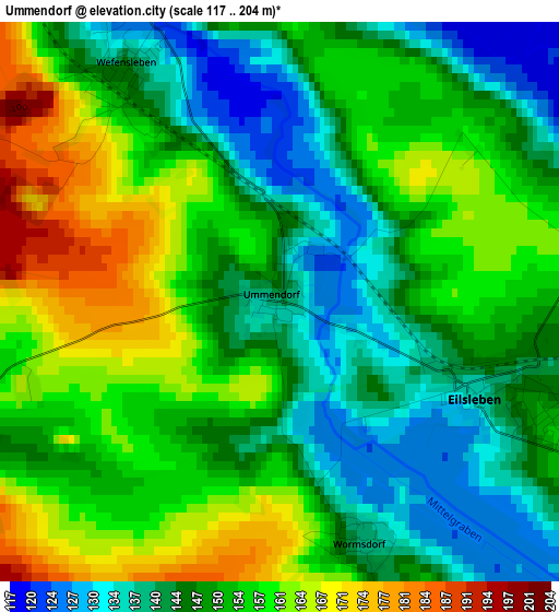 Ummendorf elevation map