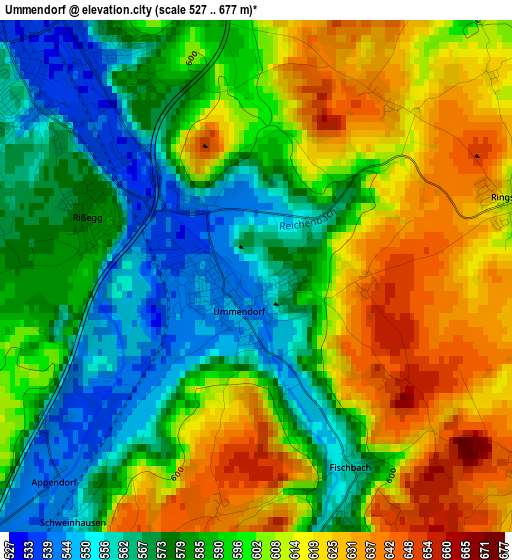 Ummendorf elevation map