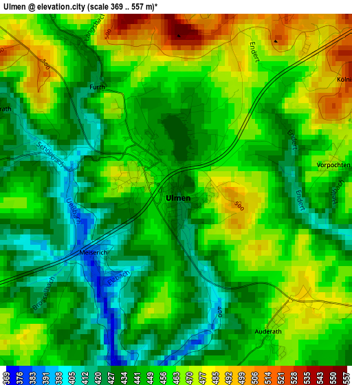 Ulmen elevation map