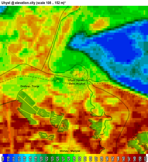 Uhyst elevation map