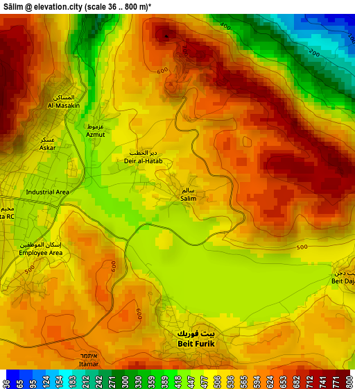 Sālim elevation map