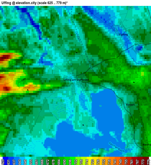 Uffing elevation map