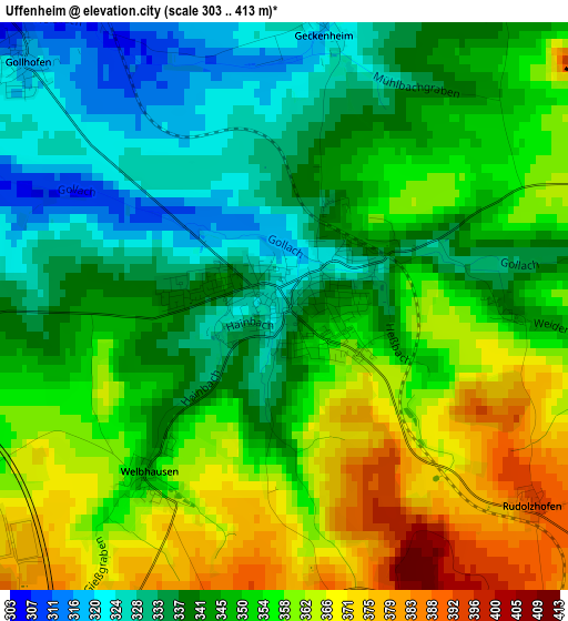 Uffenheim elevation map