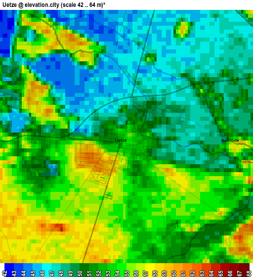 Uetze elevation map