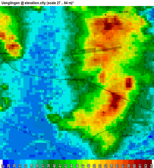 Uenglingen elevation map