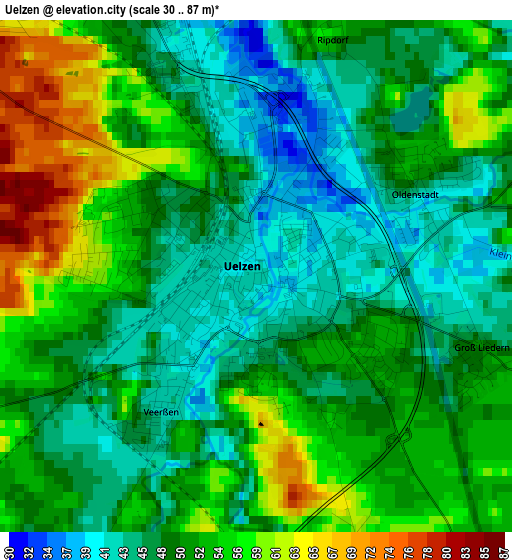 Uelzen elevation map