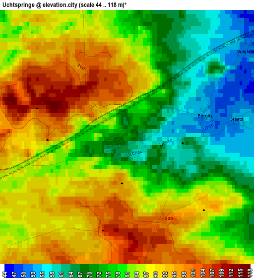 Uchtspringe elevation map