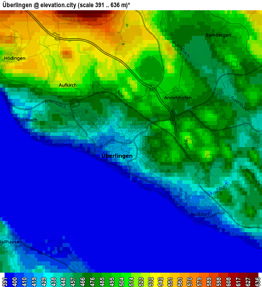 Überlingen elevation map