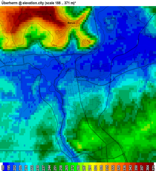 Überherrn elevation map