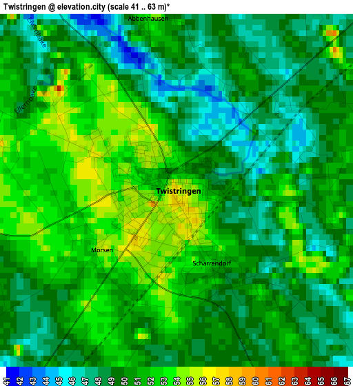 Twistringen elevation map