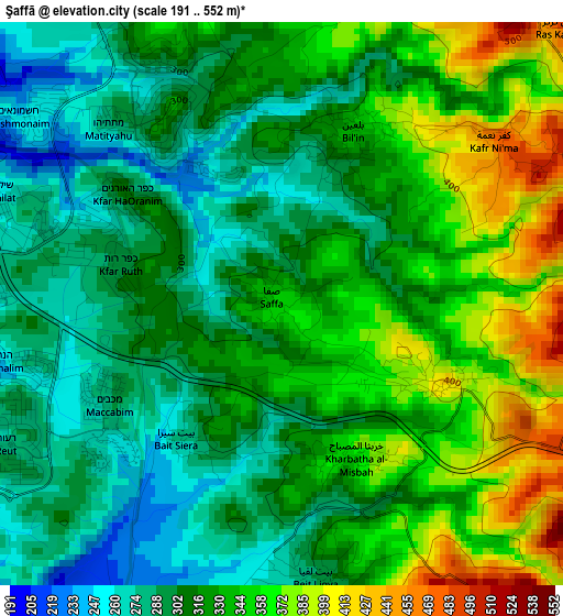 Şaffā elevation map
