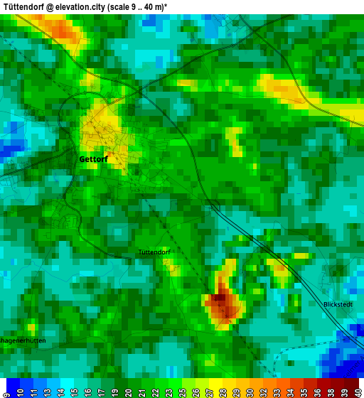 Tüttendorf elevation map