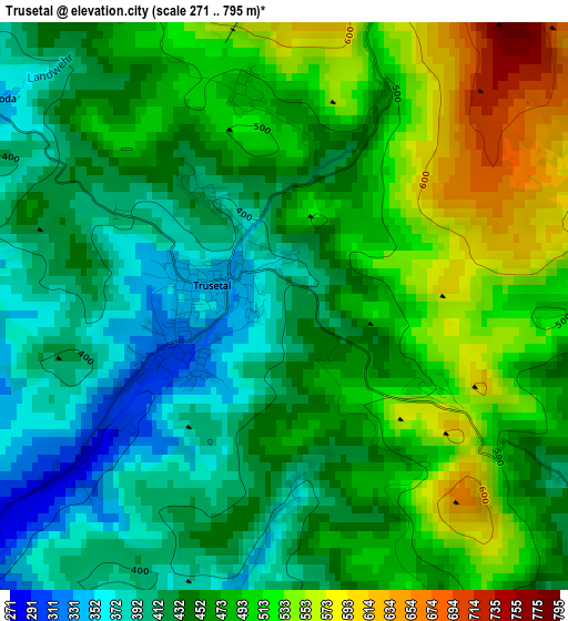 Trusetal elevation map