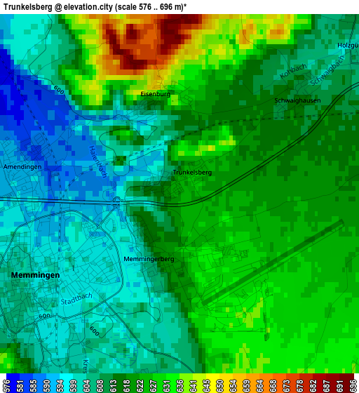 Trunkelsberg elevation map