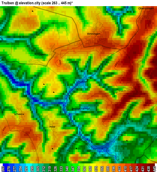 Trulben elevation map