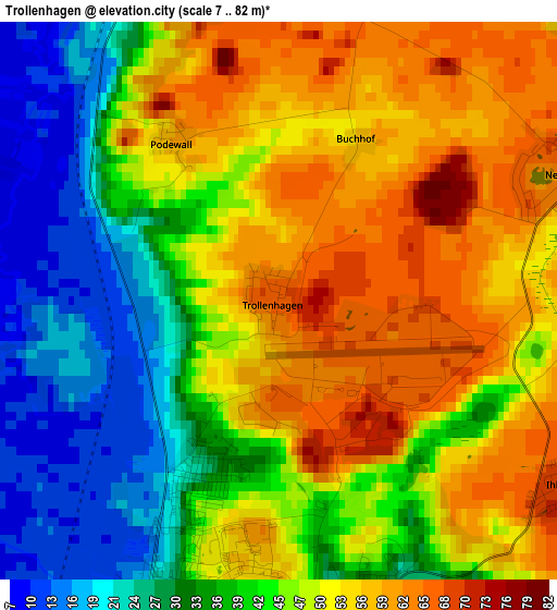 Trollenhagen elevation map