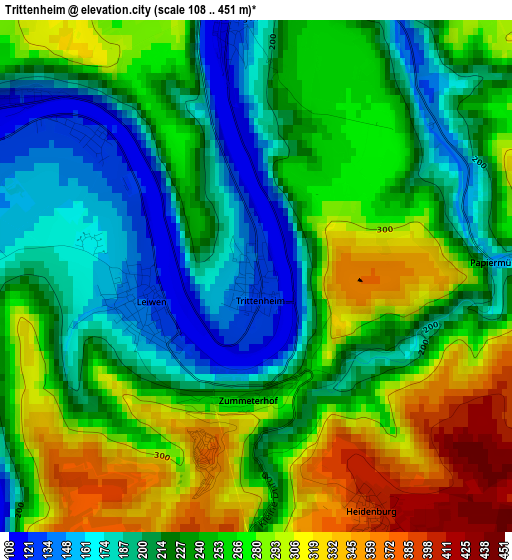 Trittenheim elevation map