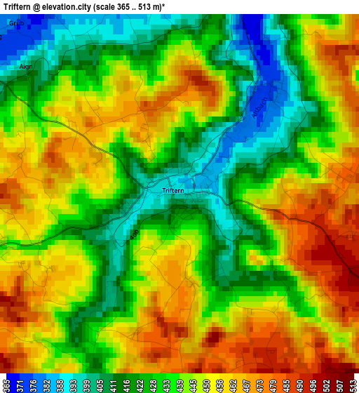 Triftern elevation map