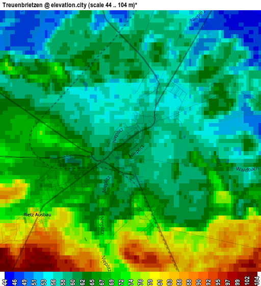 Treuenbrietzen elevation map