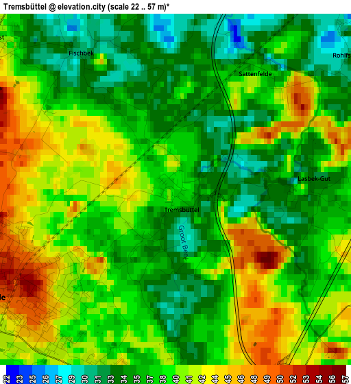 Tremsbüttel elevation map