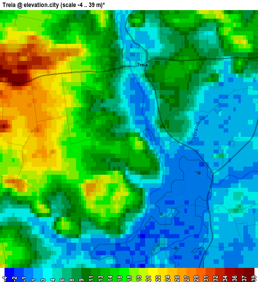 Treia elevation map