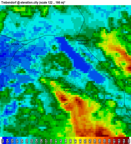 Trebendorf elevation map