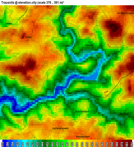 Trausnitz elevation map