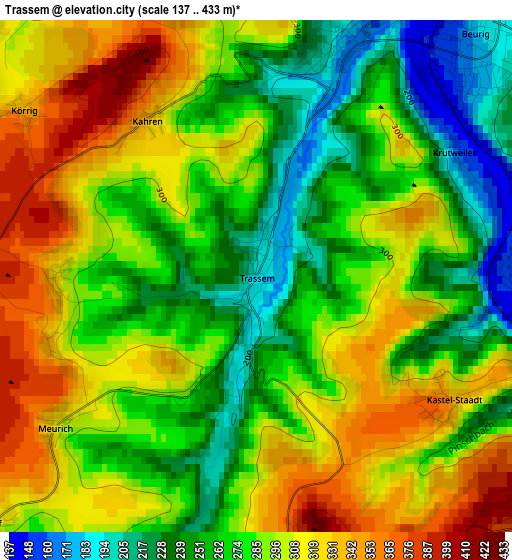 Trassem elevation map