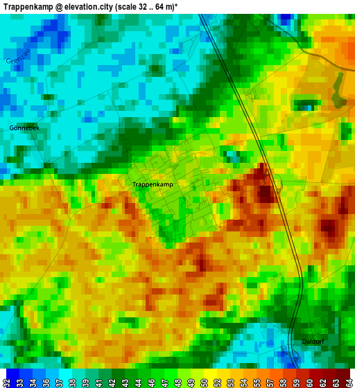 Trappenkamp elevation map