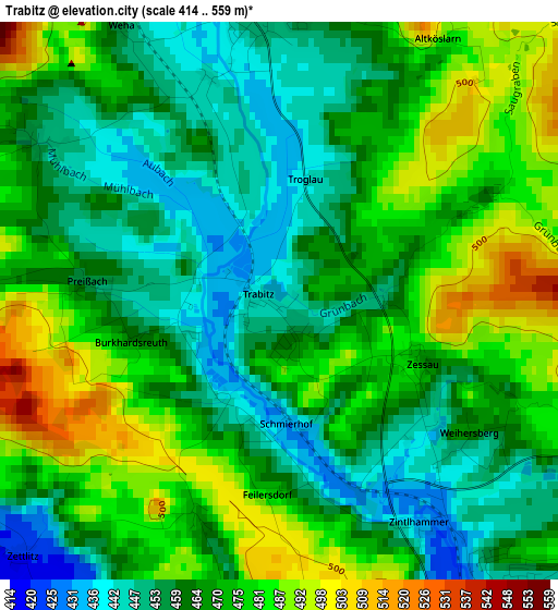 Trabitz elevation map