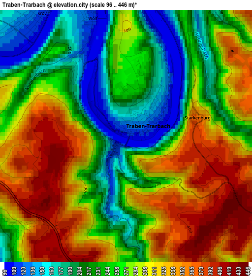 Traben-Trarbach elevation map