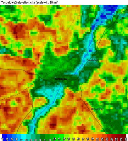 Torgelow elevation map