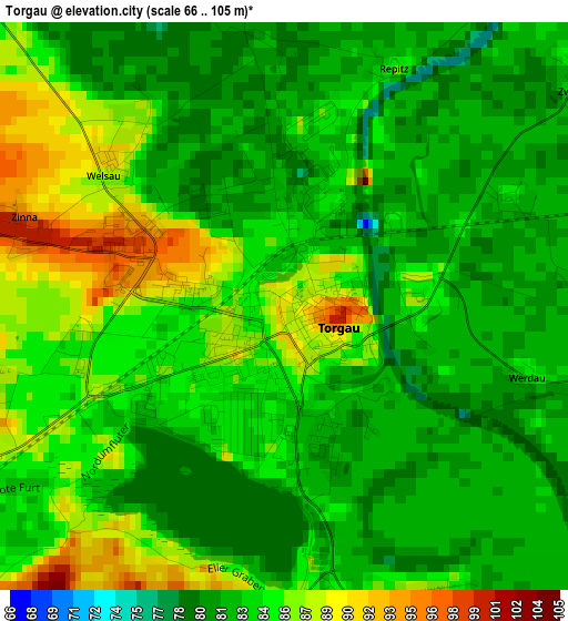 Torgau elevation map