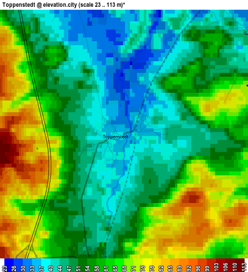 Toppenstedt elevation map