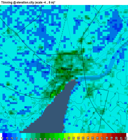 Tönning elevation map