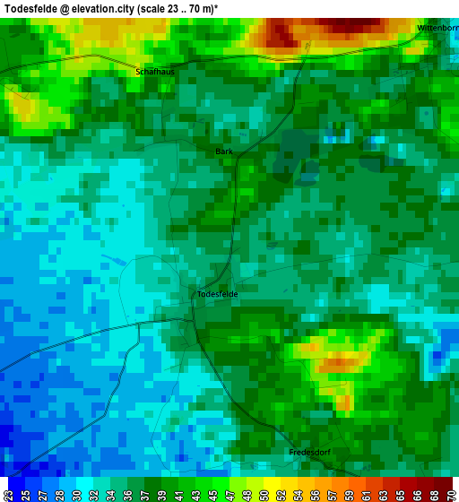 Todesfelde elevation map