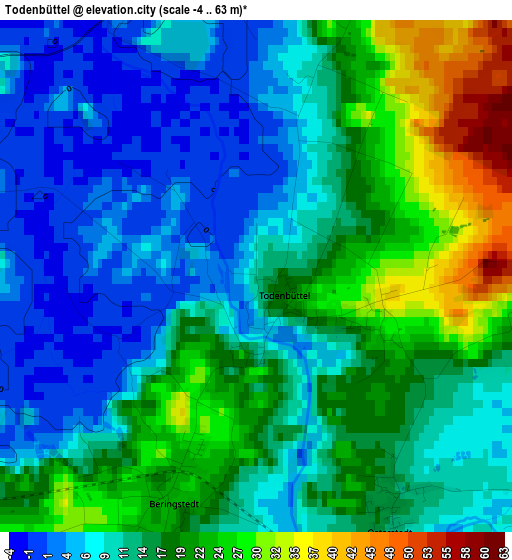 Todenbüttel elevation map