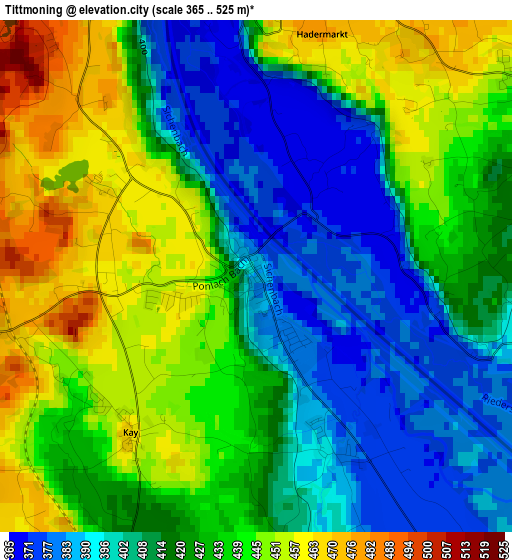 Tittmoning elevation map