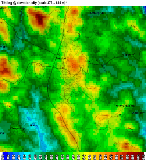 Tittling elevation map