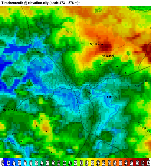 Tirschenreuth elevation map