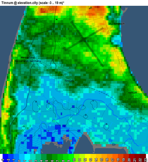 Tinnum elevation map