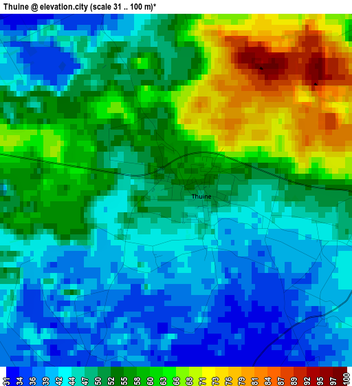 Thuine elevation map