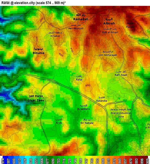 Rāfāt elevation map