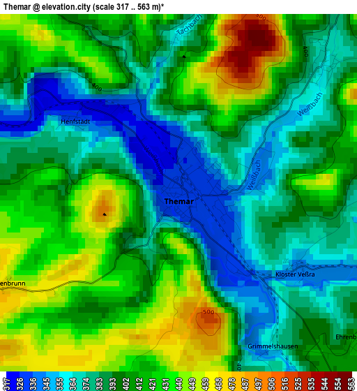 Themar elevation map