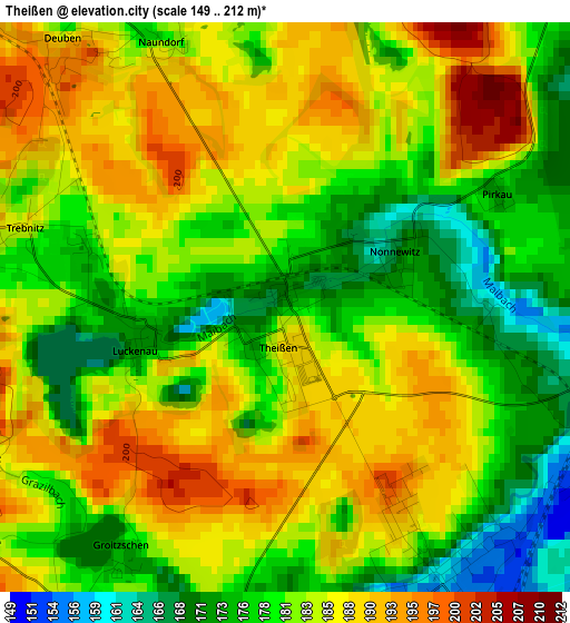 Theißen elevation map