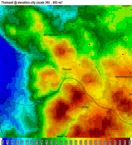 Theisseil elevation map